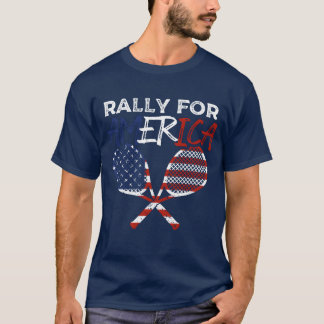 Rally for America Racket Sports American Flag fami T Shirt