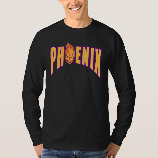 Rally in Valley Phoenix Flaming Basketball Cha T Shirt (Framsida)
