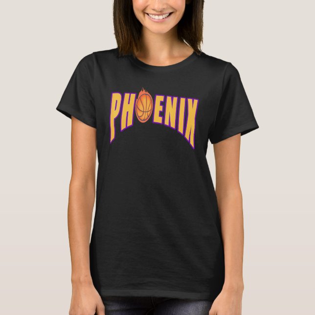 Rally in Valley Phoenix Flaming Basketball Cha T Shirt (Framsida)
