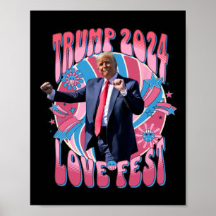 Rally Kärlek Fest Dancing Retro Groovy Funny Lovef Poster