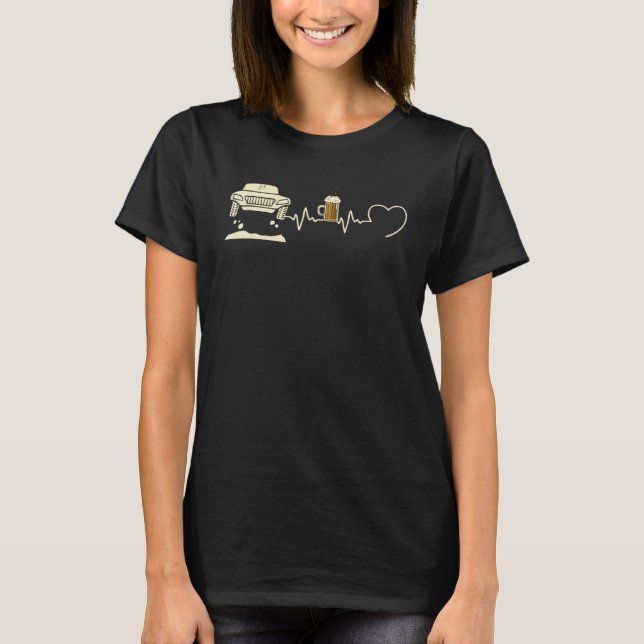 Rally Man Humour Heart Beat  Idea Aperitif T Shirt (Framsida)