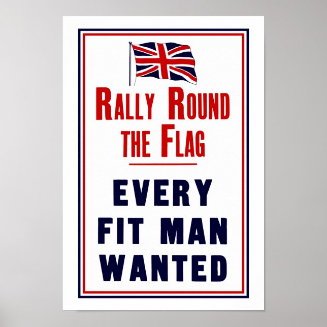 Rally Round the Flagga ~ All Fit Man ville ha Poster (Framsidan)