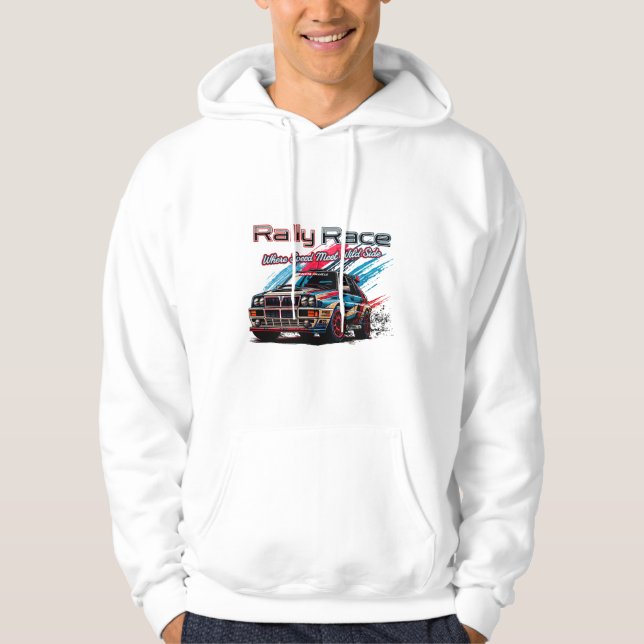 RALLY TÄVLING - NÄR HASTIGHETEN TRÄFFAR VILDEN SID HOODIE (Framsida)