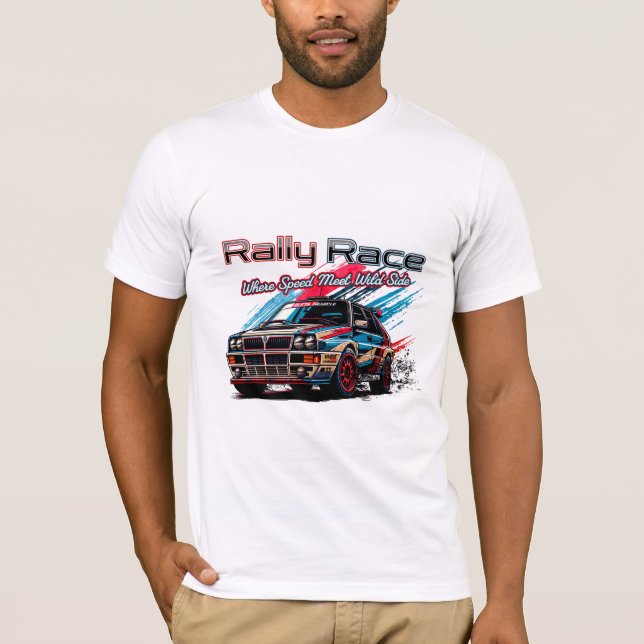 RALLY TÄVLING - NÄR HASTIGHETEN TRÄFFAR VILDEN SID T SHIRT (Framsida)