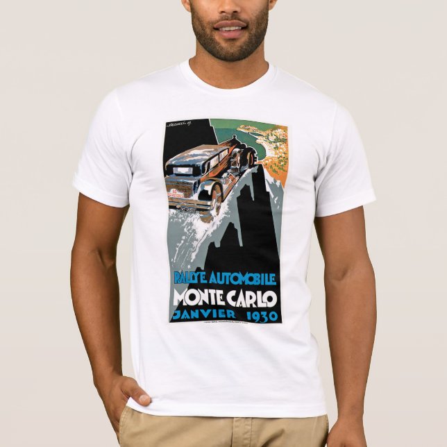 Rallye Automobile Monte Carlo T Shirt (Framsida)