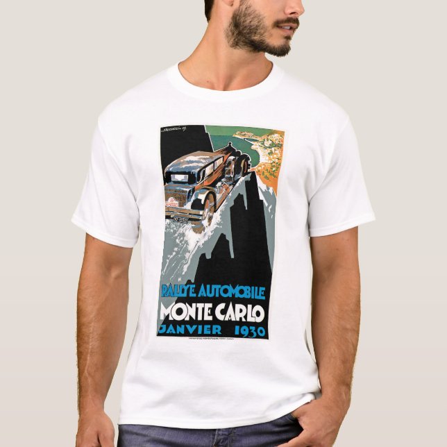Rallye bil de Monte - carlo 1930 Tee Shirt (Framsida)