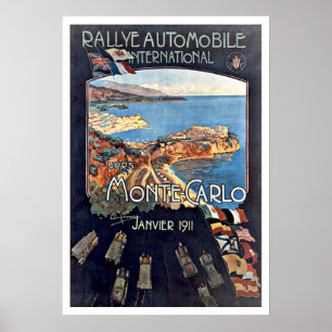 Rallye Monte Carlo Monaco Vintage resor Poster