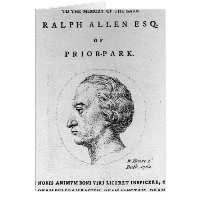 Ralph Allen, 1764 Hälsningskort (Framsidan)