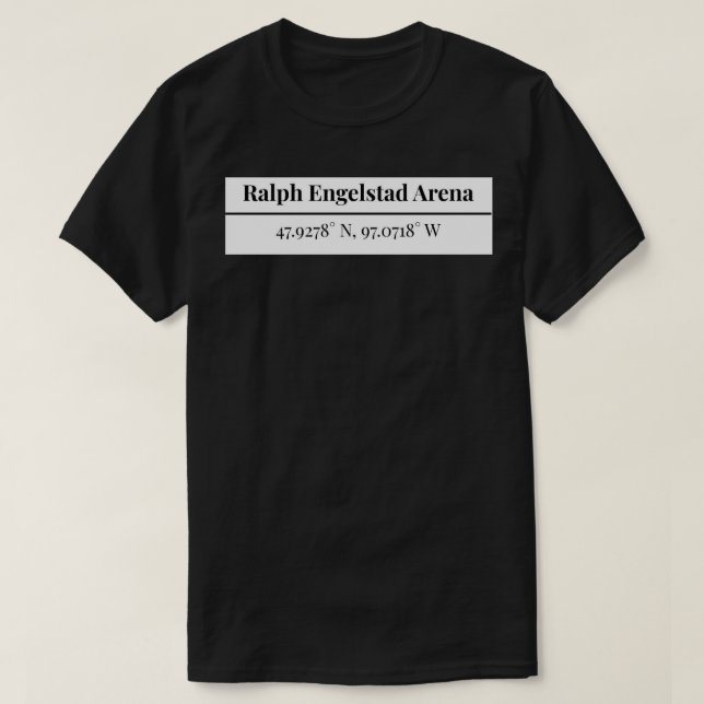 Ralph Engelstad Arena Coordinates Sticker T Shirt (Design framsida)