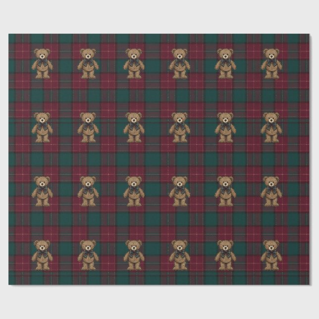 Ralph Lauren Inspirerat Tartan-rutigt Inpackningsp Presentpapper (Platt)