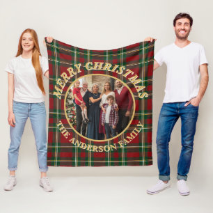 Ralph Lauren Rutig Rutmönster Familjefoto Jul Fleecefilt