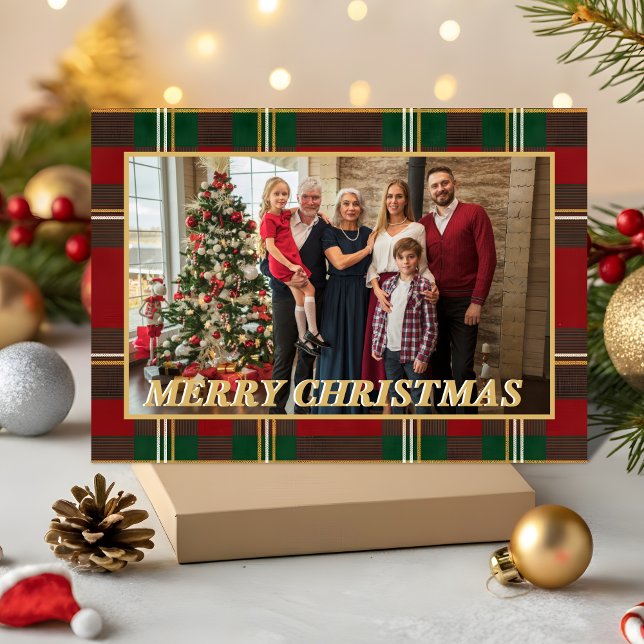 Ralph Lauren Tartan Plaid Family Christmas Photo Julkort (Skapare uppladdad)