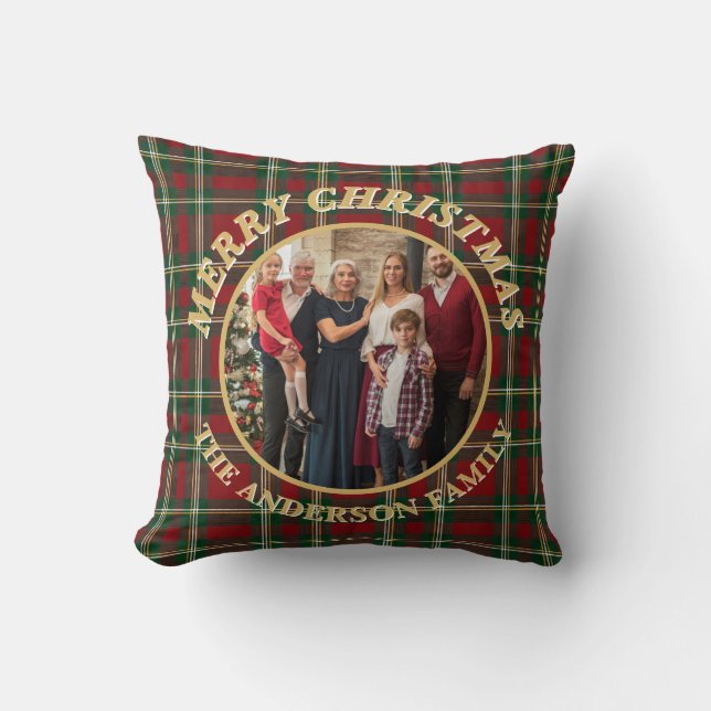 Ralph Lauren Tartan Plaid Family Photo Christmas Kudde (Framsida)