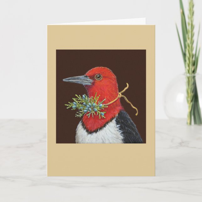 Ralph the red-head woodpecker card kort (Framsida)