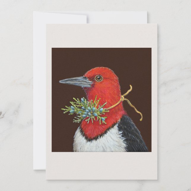 Ralph the red-head woodpecker platt card (Framsida)