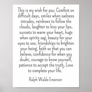 Ralph Waldo Emerson-citat - detta är min önskan Poster