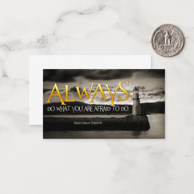 Ralph Waldo Emerson Inspirational Quote Always do Anteckningskort (Fram/Back In Situ)