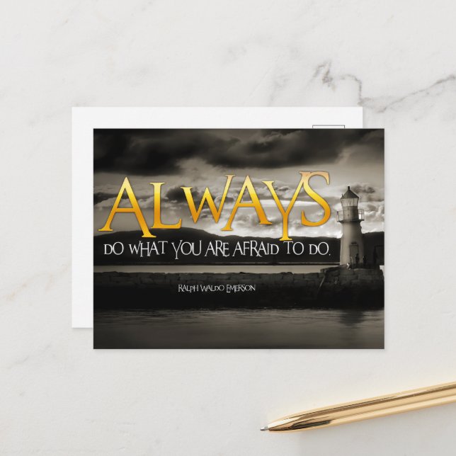 Ralph Waldo Emerson Inspirational Quote Always do Vykort (Fram/Back In Situ)