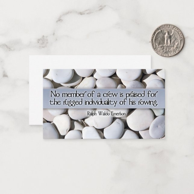 Ralph Waldo Emerson Inspirational Quote ’Crew’ Anteckningskort (Fram/Back In Situ)