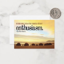 Ralph Waldo Emerson Inspirational Quote Enentusias Anteckningskort