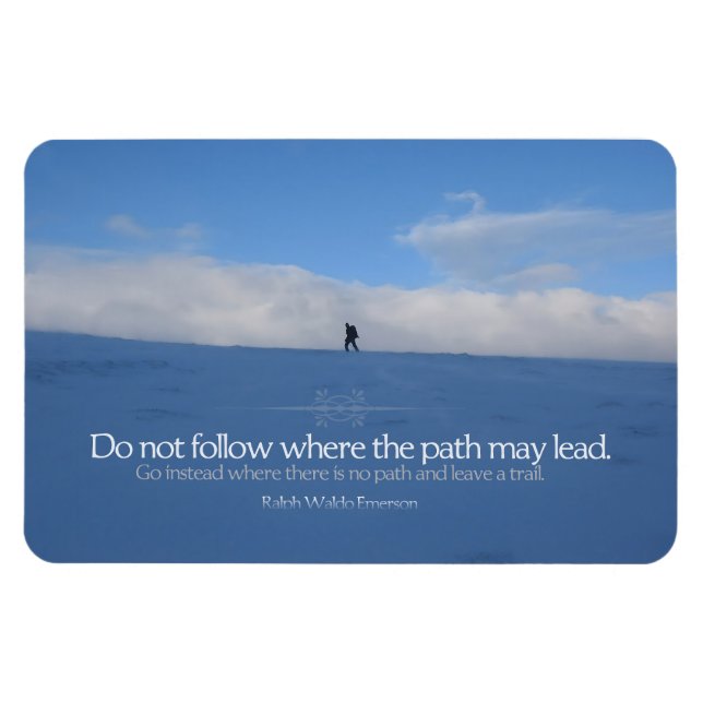 Ralph Waldo Emerson Inspirational Quote Flexible Magnet (Horisontell)