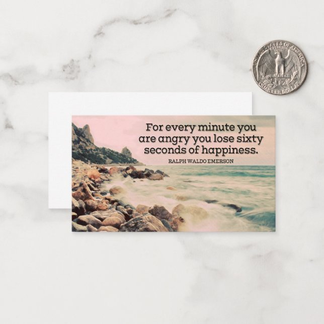 Ralph Waldo Emerson Inspirational Quote Happiness Anteckningskort (Fram/Back In Situ)