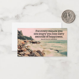 Ralph Waldo Emerson Inspirational Quote Happiness Anteckningskort