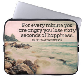 Ralph Waldo Emerson Inspirational Quote Happiness Laptop Fodral