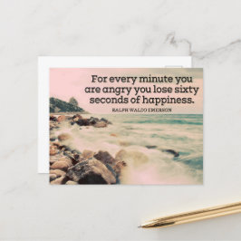Ralph Waldo Emerson Inspirational Quote Happiness Vykort