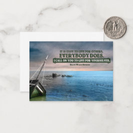 Ralph Waldo Emerson Inspirational Quote "Live" Anteckningskort