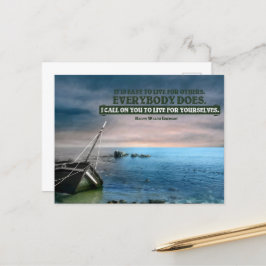 Ralph Waldo Emerson Inspirational Quote "Live" Vykort