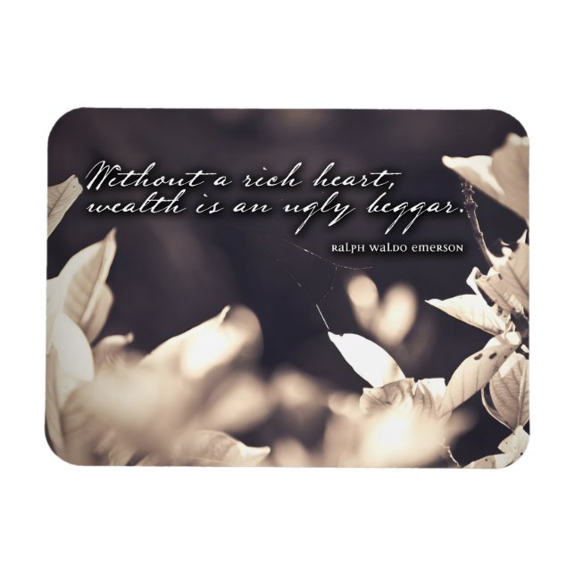 Ralph Waldo Emerson Inspirational Quote Rik Heart Magnet (Horisontell)