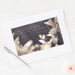 Ralph Waldo Emerson Inspirational Quote Rik Heart Rektangulärt Klistermärke