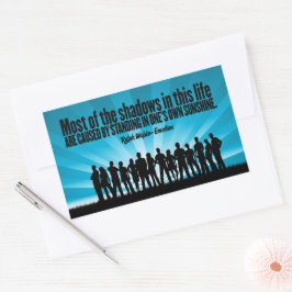 Ralph Waldo Emerson Inspirational Quote "Shadows" Rektangulärt Klistermärke