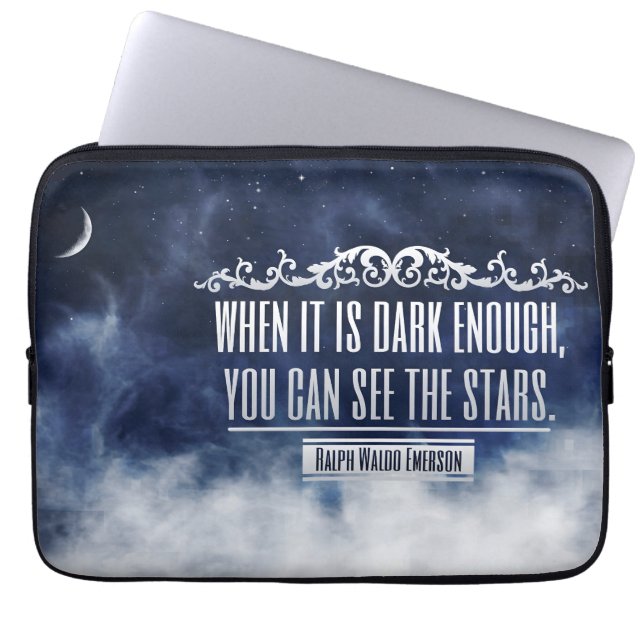 Ralph Waldo Emerson Inspirational Quote "Stars" Laptop Fodral (Framsidan)