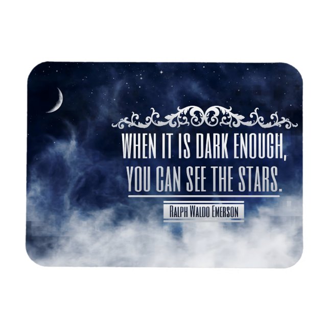 Ralph Waldo Emerson Inspirational Quote "Stars" Magnet (Horisontell)