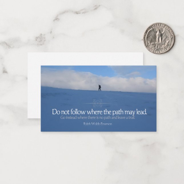 Ralph Waldo Emerson Inspirational Quote ’Trail’ Anteckningskort (Fram/Back In Situ)