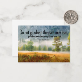 Ralph Waldo Emerson Inspirational Quote ’Trail’ Anteckningskort