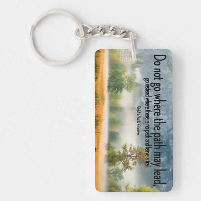 Ralph Waldo Emerson Inspirational Quote ’Trail’ Nyckelring (Framsidan)