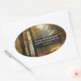 Ralph Waldo Emerson Inspirational Quote ’Trail’ Ovalt Klistermärke