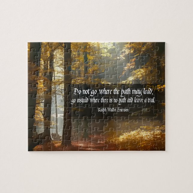 Ralph Waldo Emerson Inspirational Quote ’Trail’ Pussel (Horisontell)