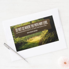 Ralph Waldo Emerson Inspirational Quote ’Trail’ Rektangulärt Klistermärke