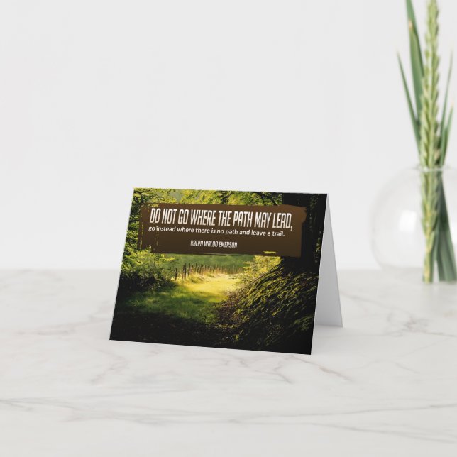 Ralph Waldo Emerson Inspirational Quote ’Trail’ Tack Kort (Framsida)