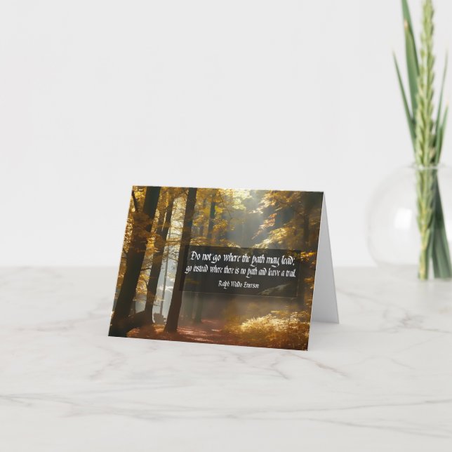 Ralph Waldo Emerson Inspirational Quote ’Trail’ Tack Kort (Framsida)
