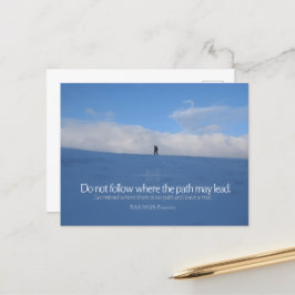 Ralph Waldo Emerson Inspirational Quote ’Trail’ Vykort