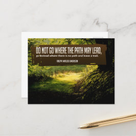 Ralph Waldo Emerson Inspirational Quote ’Trail’ Vykort