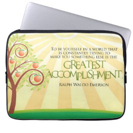 Ralph Waldo Emerson Inspirational Quote "Yourself" Laptop Fodral
