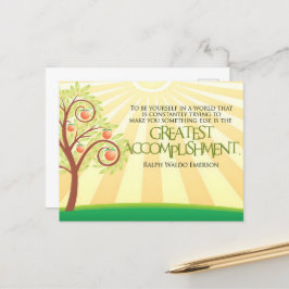 Ralph Waldo Emerson Inspirational Quote "Yourself" Vykort