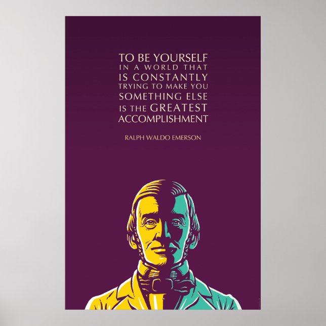 Ralph Waldo Emerson Quote: Var dig själv Poster (Framsidan)
