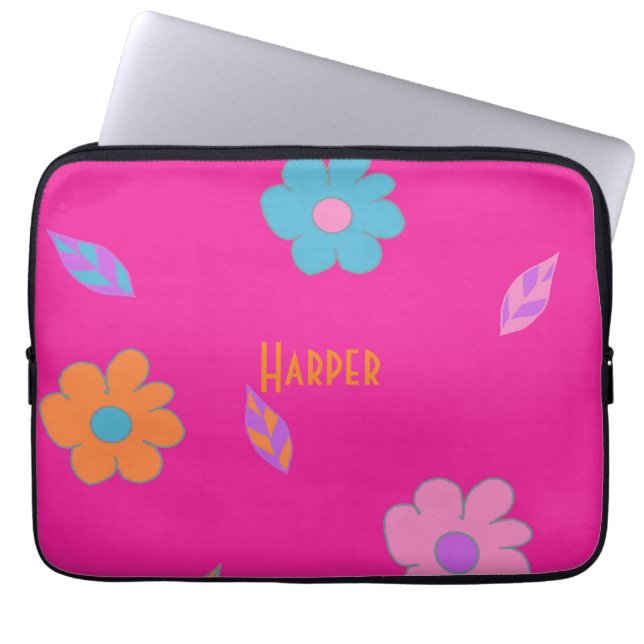 Rälsblomma för utspädning laptop fodral (Framsidan)